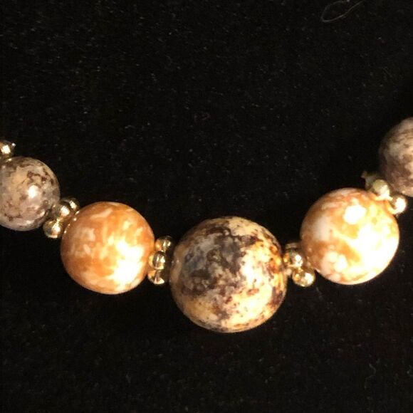 Brown Jasper Beaded Necklace 23” - Picture 3 of 5